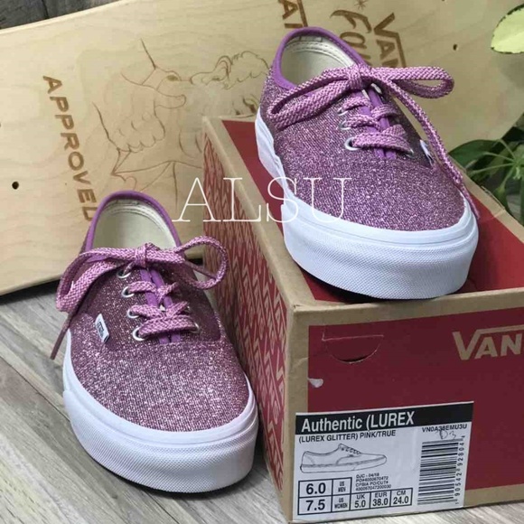 NWT VANS Authentic Lurex Glitter Pink W AUTHENTIC - Picture 2 of 8